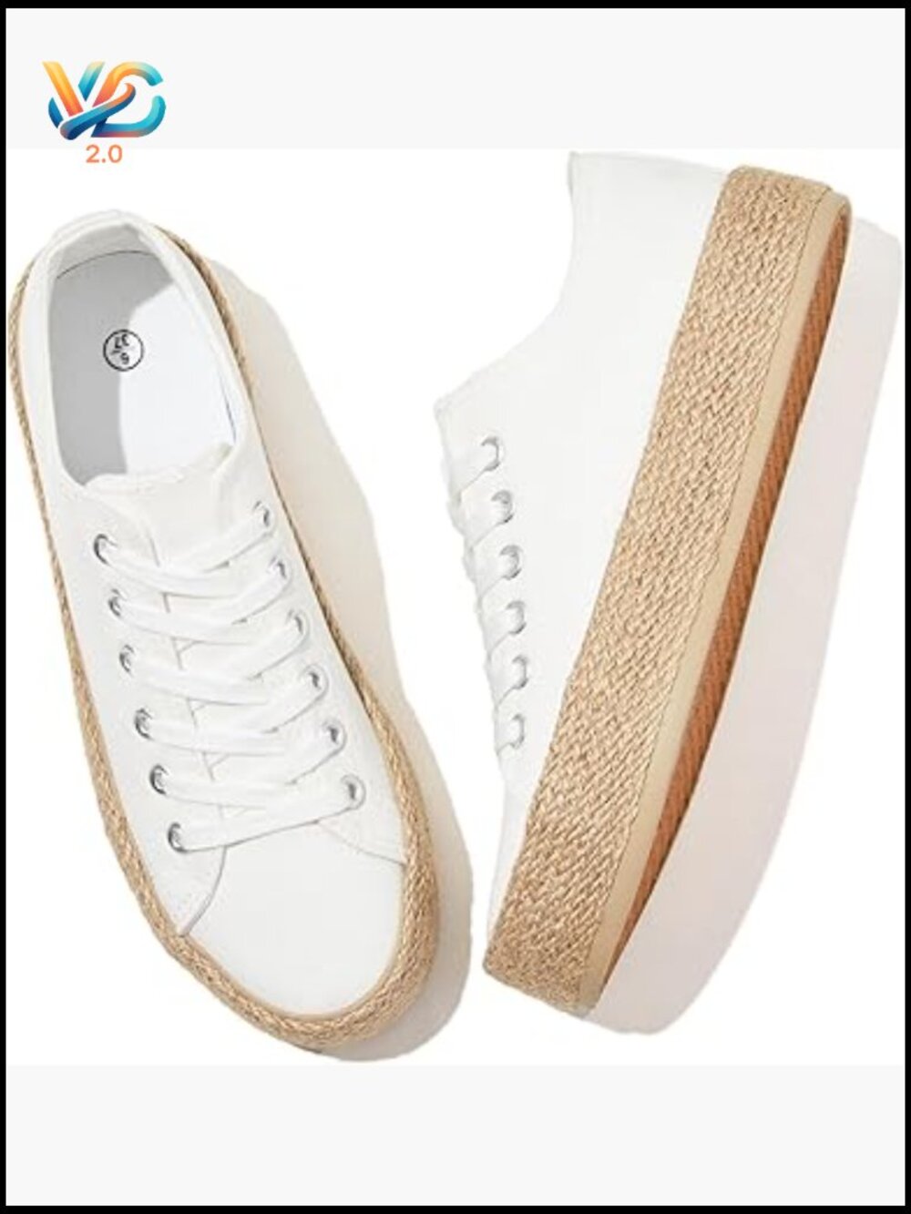 White Platform Canvas Sneakers Low Top Lace Up Casual Walking Tennis Shoes